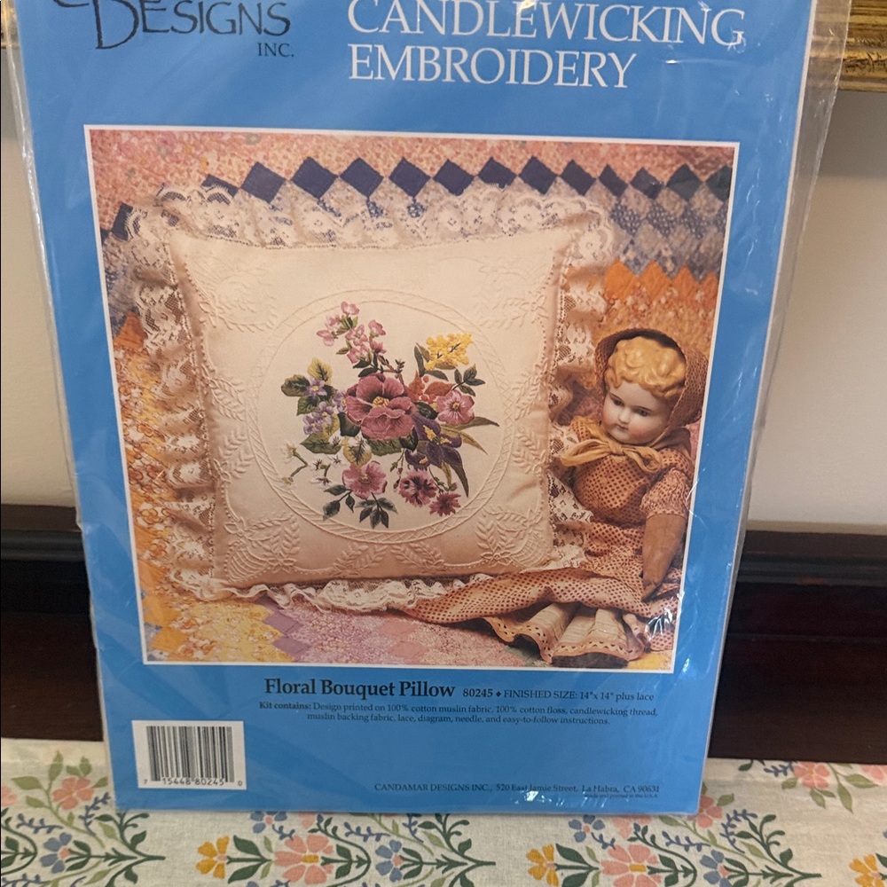 Floral Bouquet Pillow Embroidery Kit